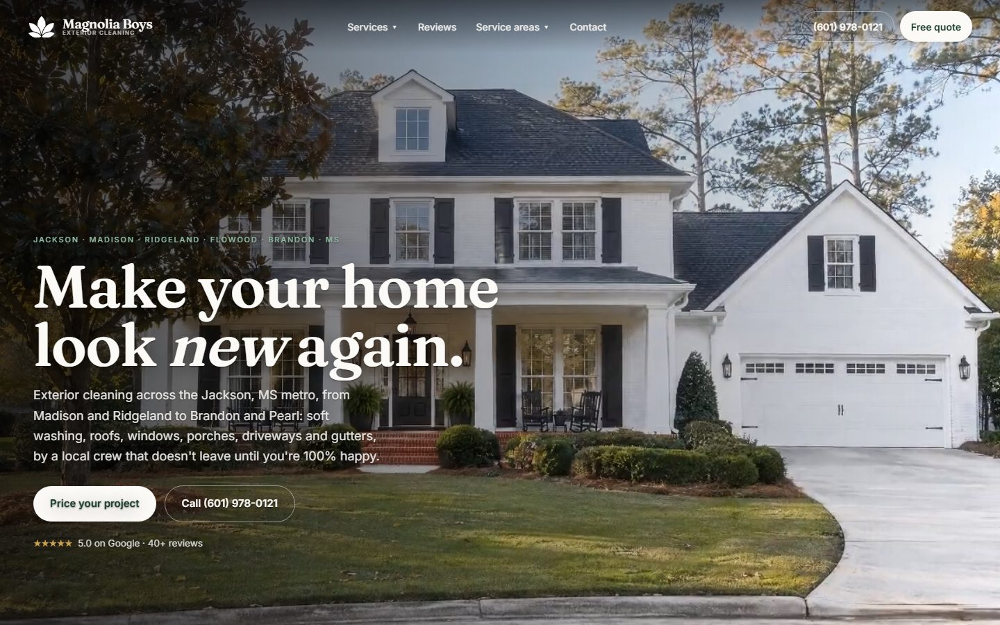 Magnolia Boys Exterior Cleaning website